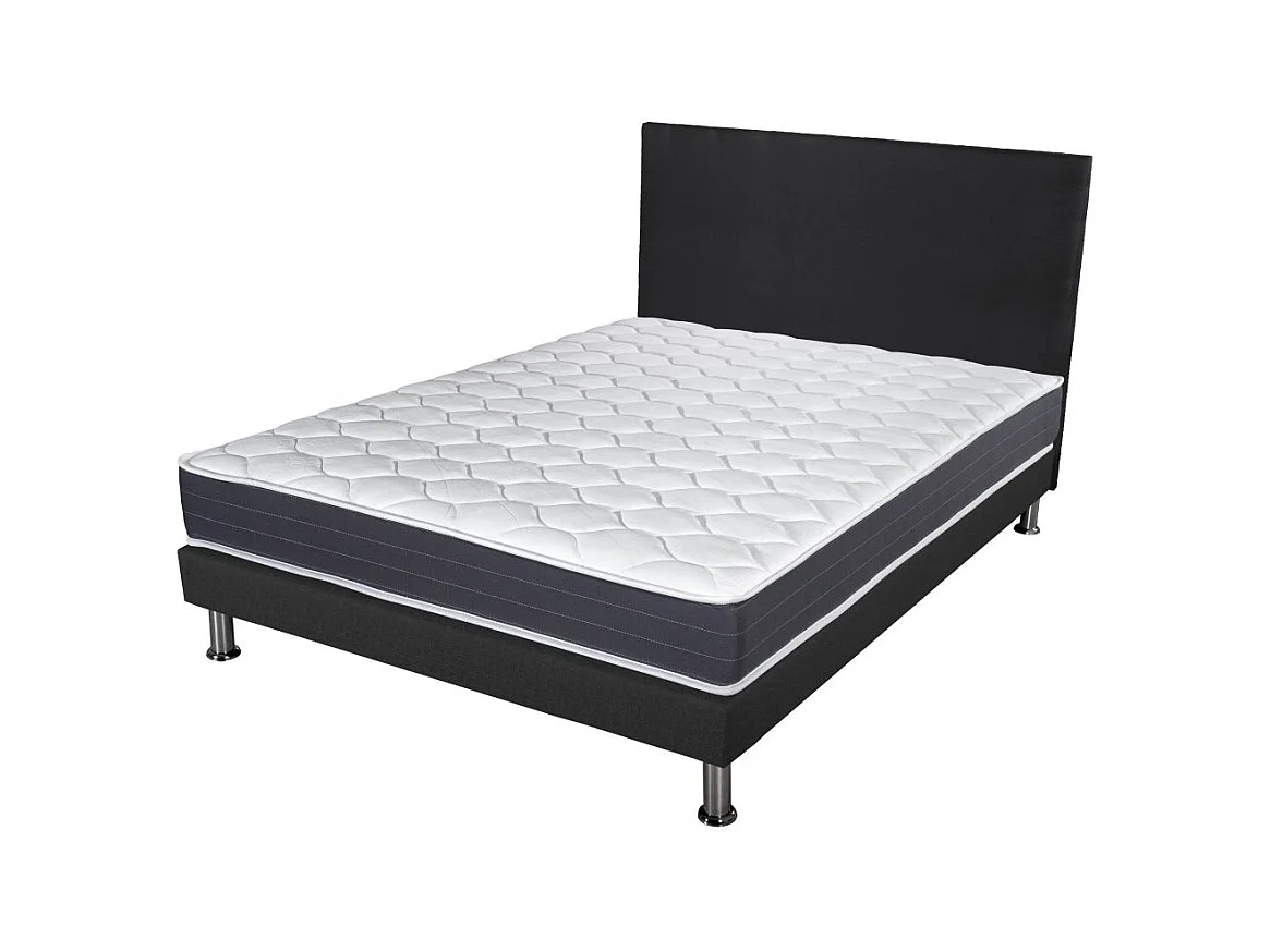 Matelas + Sommier + Tete SR9 Deco 160x200 Record - H. 20 cm - Soutien ferme