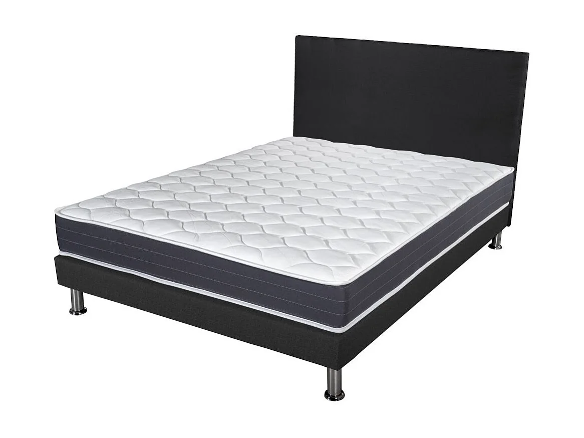 Matelas + Sommier + Tete SR9 Deco 160x200 Record - H. 20 cm - Soutien ferme