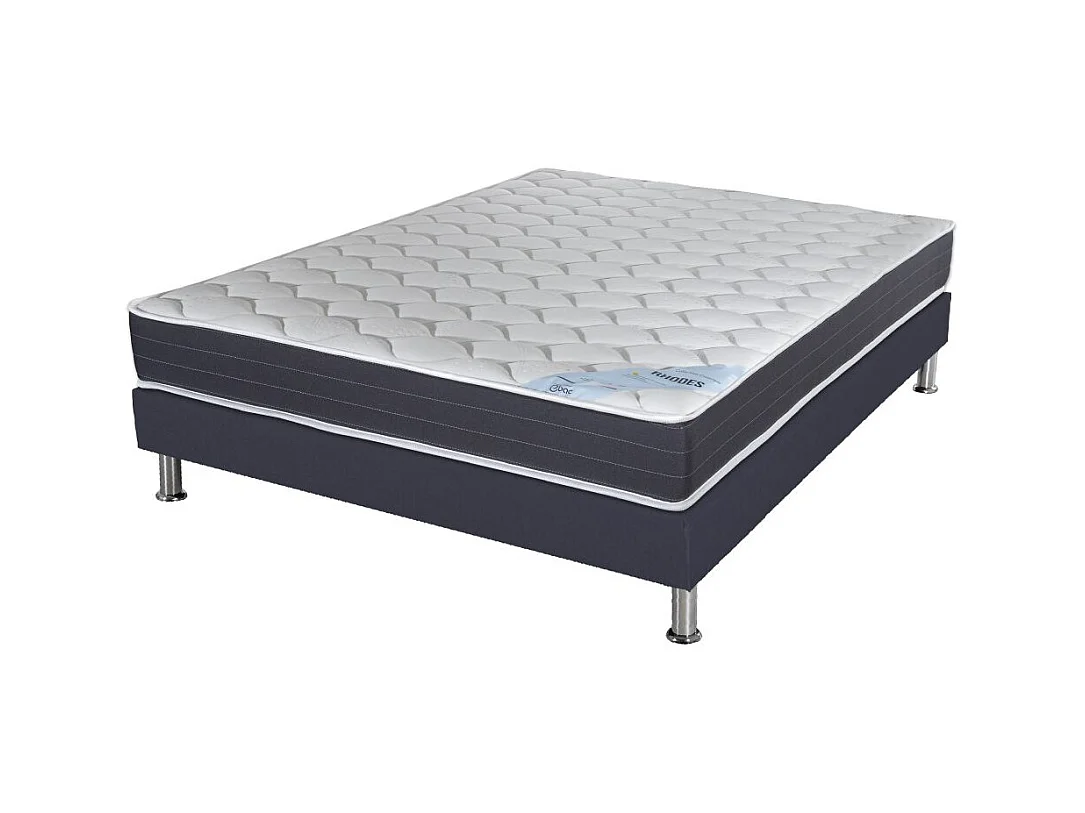 Matelas ressort + Sommier Omega Volcan 140x190 Rhodes - H. 24 cm - Soutien ferme