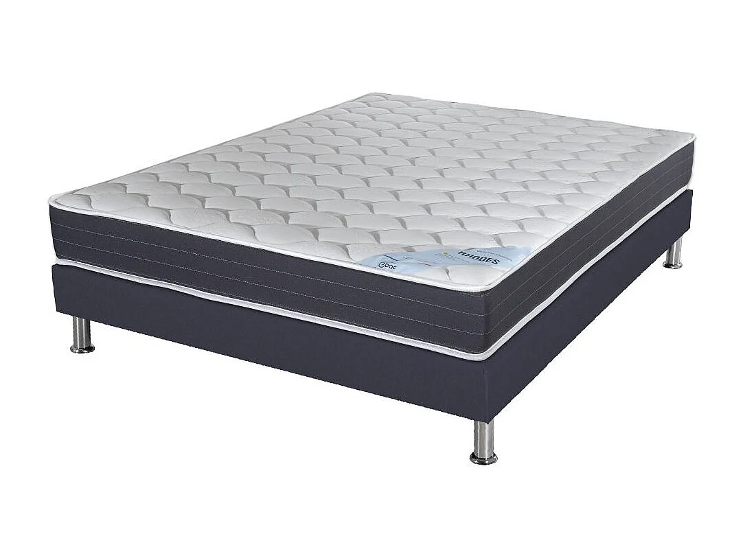 Matelas ressort + Sommier Omega Volcan 140x190 Rhodes - H. 24 cm - Soutien ferme