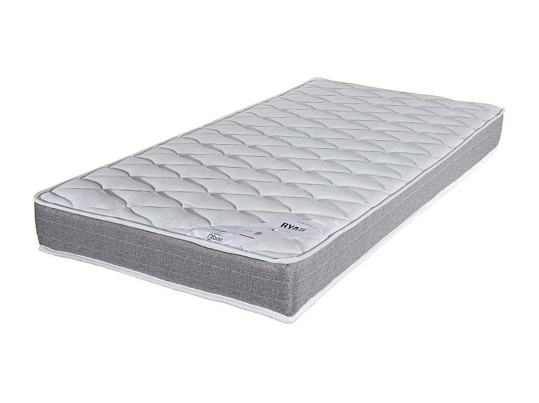 Matelas ressort + Sommier Gris clair 2x90x190 Ryad - Hauteur 20 cm - Soutien très ferme