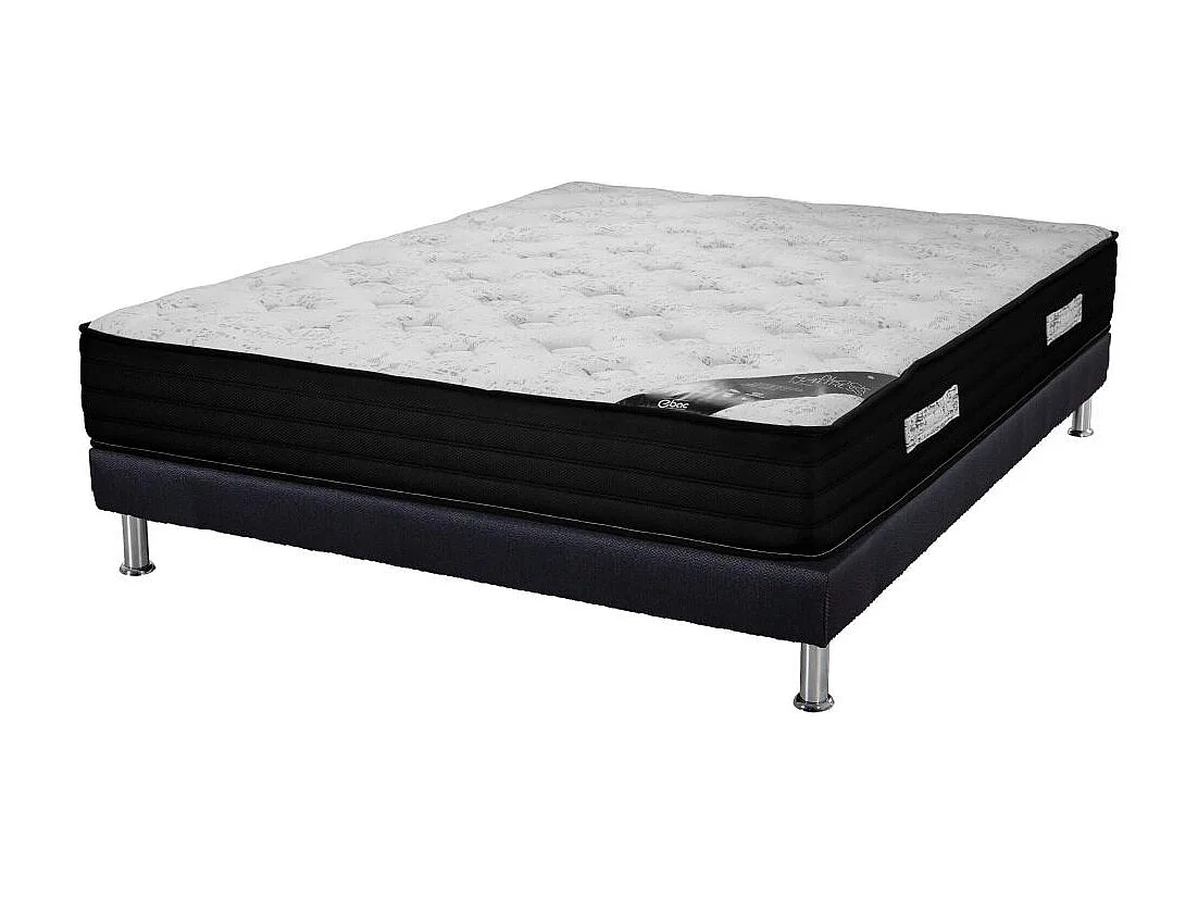Matelas + Sommier SR9 Deco 160x200 Black Mattress - H. 25 cm - Soutien équilibré