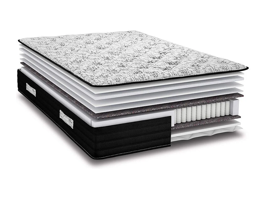 Matelas + Sommier SR9 Deco 160x200 Black Mattress - H. 25 cm - Soutien équilibré