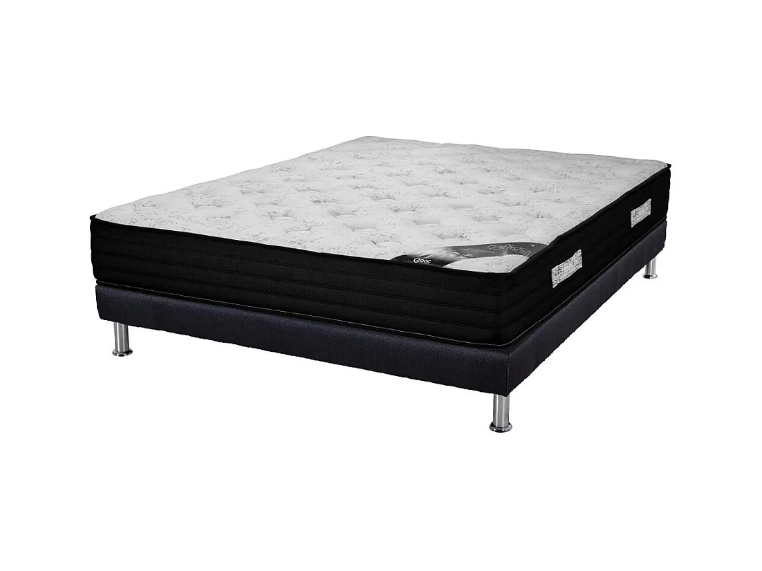 Matelas + Sommier SR9 Deco 160x200 Black Mattress - H. 25 cm - Soutien équilibré