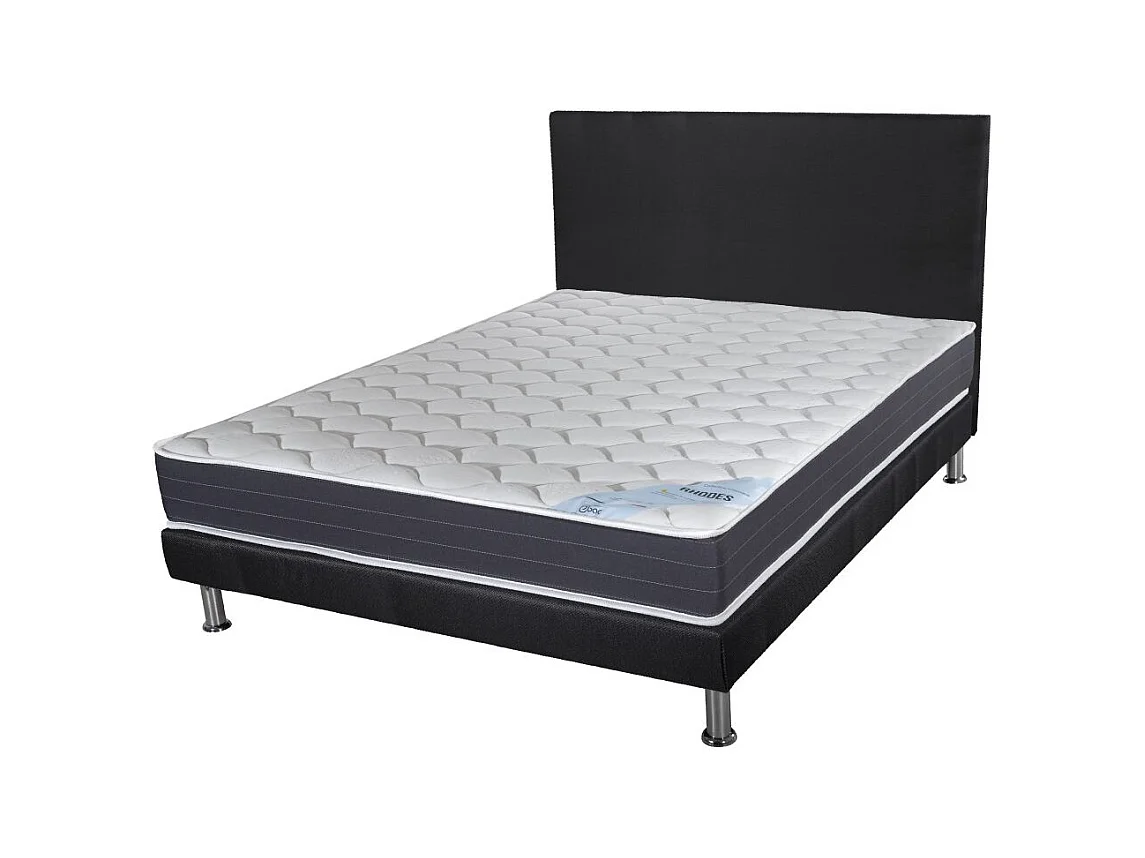 Matelas + Sommier + Tete SR9 Deco 140x190 Rhodes - H. 24 cm - Soutien ferme
