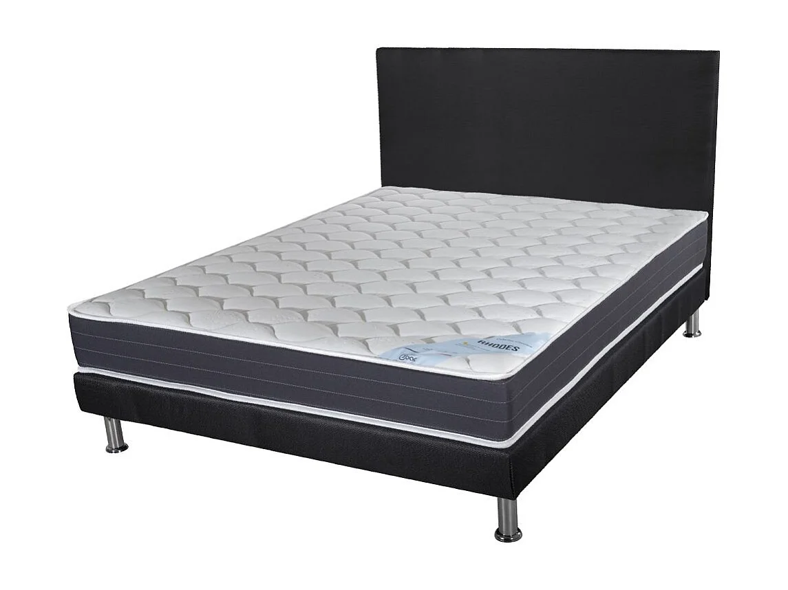 Matelas + Sommier + Tete SR9 Deco 140x190 Rhodes - H. 24 cm - Soutien ferme