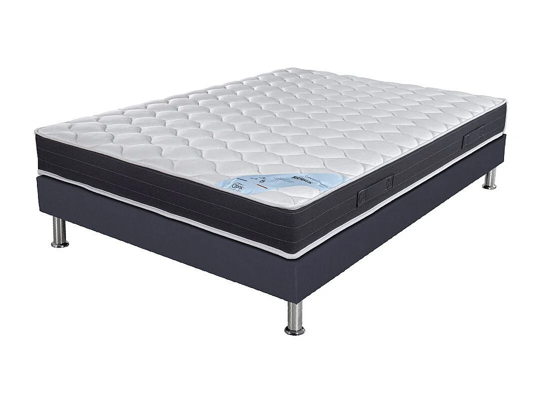 Matelas ressort + Sommier SR15 Volcan 140x190 Rubis - H. 21 cm - Soutien très ferme