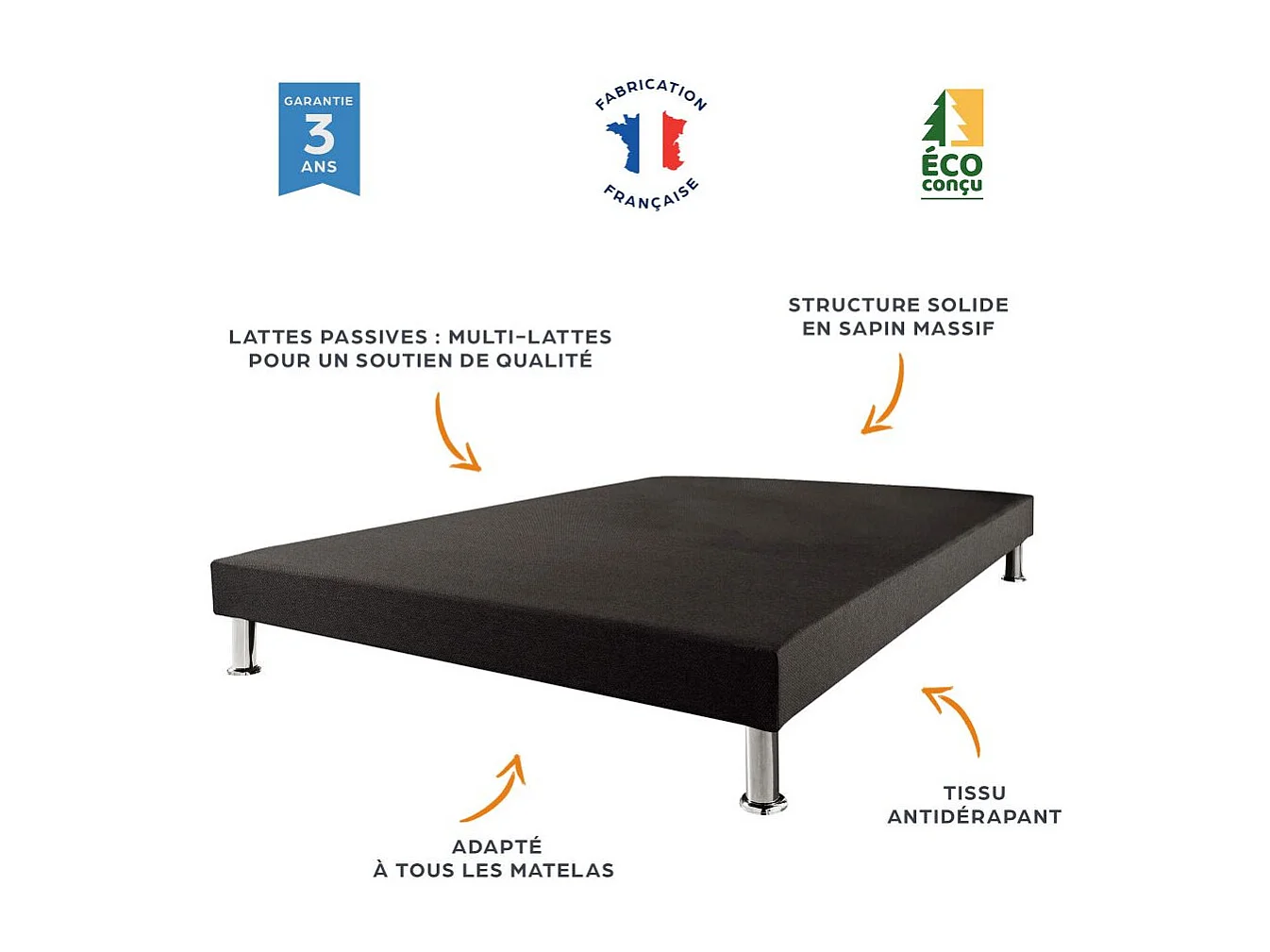 Matelas ressort + Sommier SR9 Deco 160x200 Record - H. 20 cm - Soutien ferme