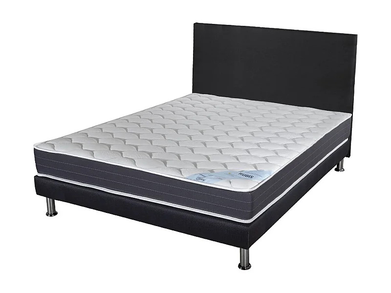 Matelas + Sommier + Tete SR9 Deco 140x190 Rubis - H. 21 cm - Soutien très ferme