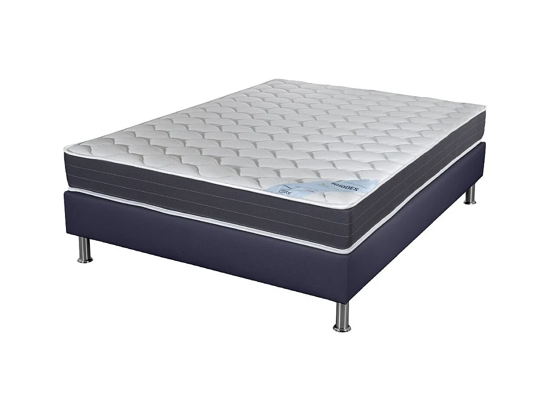 Matelas ressort + Sommier SP18 Volcan 140x190 Rhodes - Hauteur 24 cm - Soutien ferme