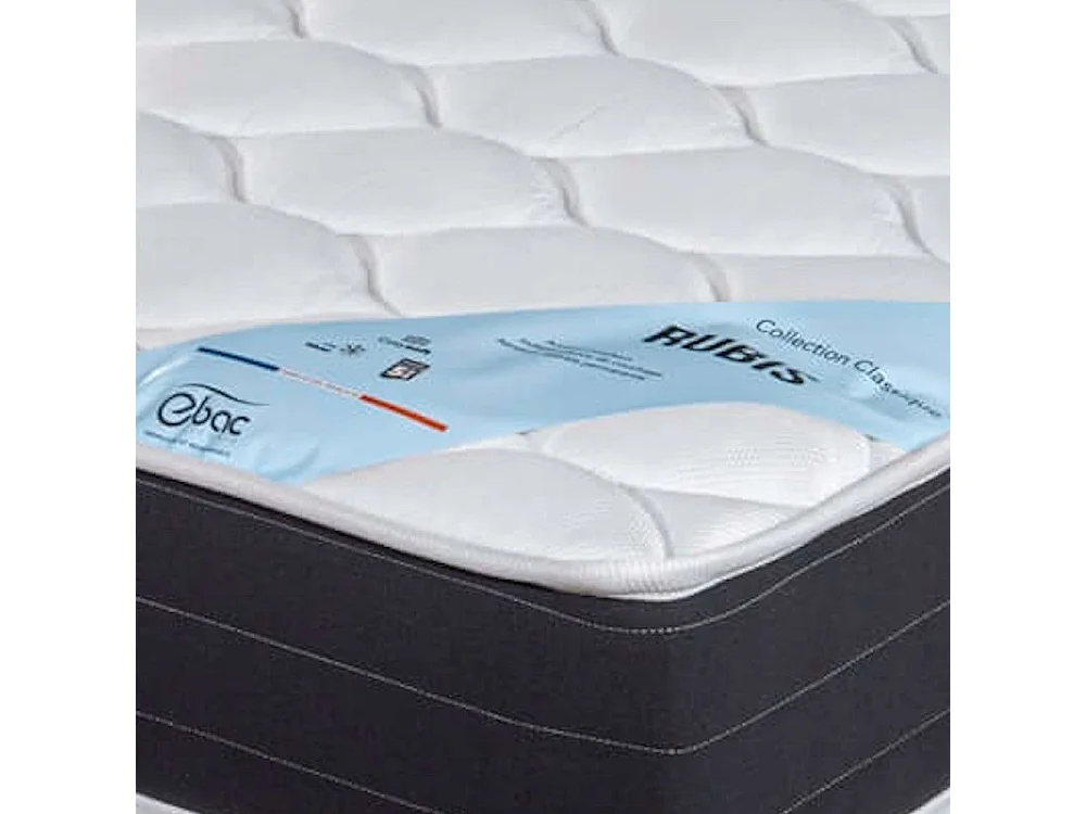 Matelas ressort + Sommier Omega Volcan 2x80x190 Rubis - H. 21 cm - Soutien très ferme
