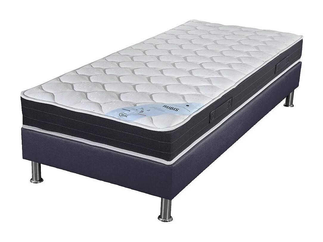 Matelas ressort + Sommier SP18 Volcan 80x200 Rubis - H. 21 cm - Soutien très ferme