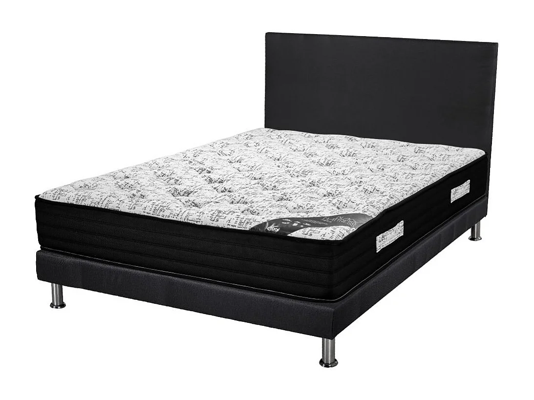 Matelas+Sommier+Tete SR9 Deco 160x200 Black Mattress - H. 25 cm - Soutien équilibré