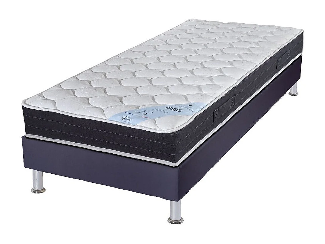 Matelas ressort + Sommier Omega Volcan 80x200 Rubis - H. 21 cm - Soutien très ferme