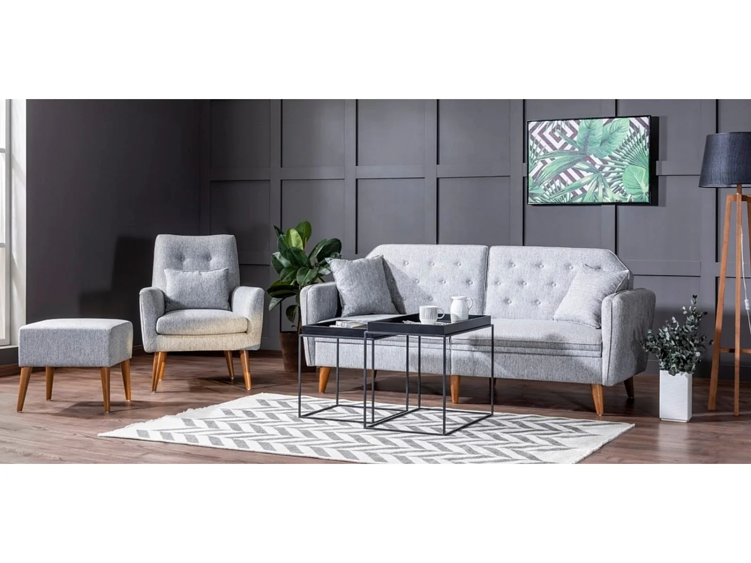 Canapé convertible TERRA gris clair