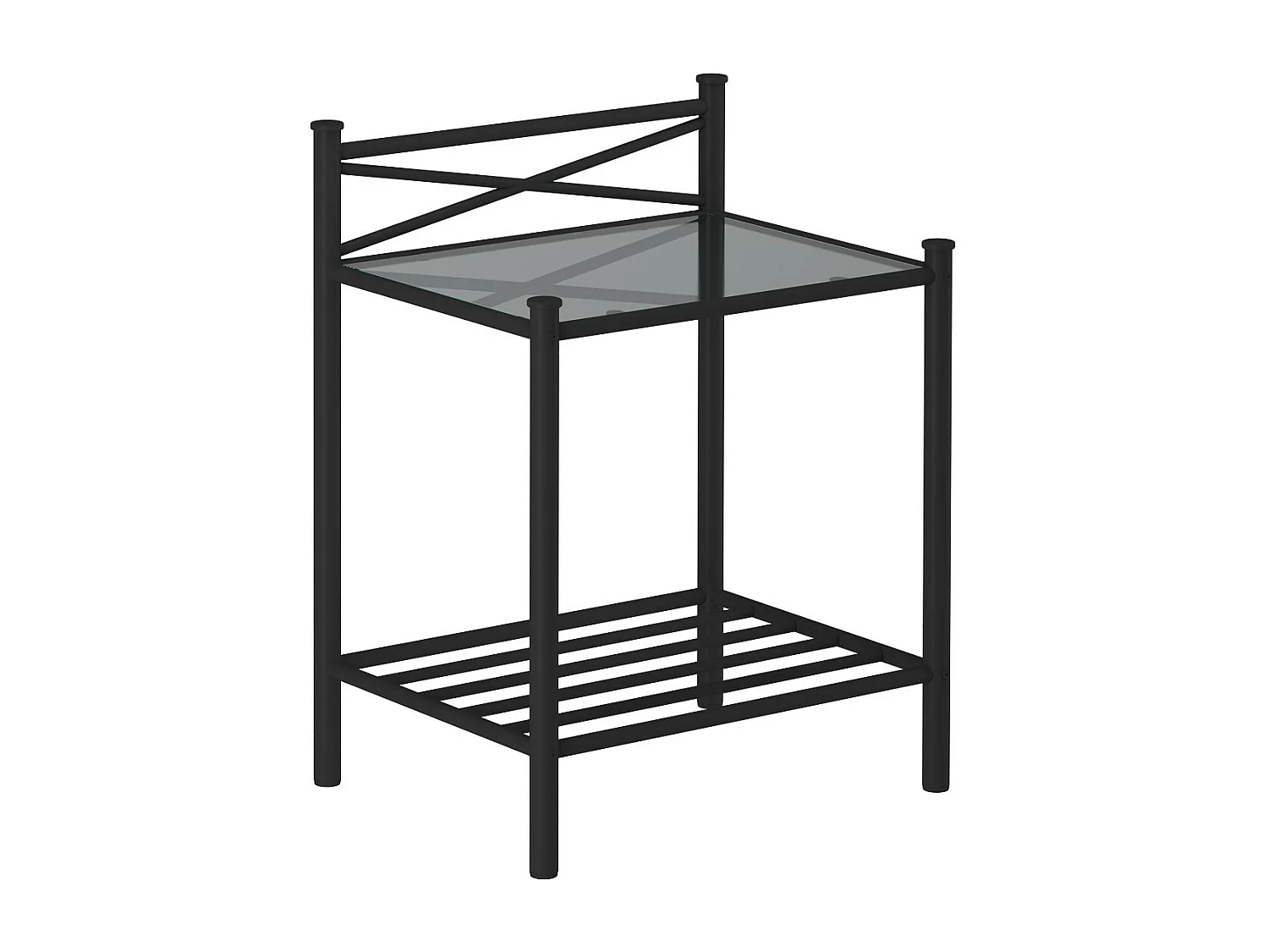 Suporte para plantas em aglomerado de nogueira e estrutura metálica