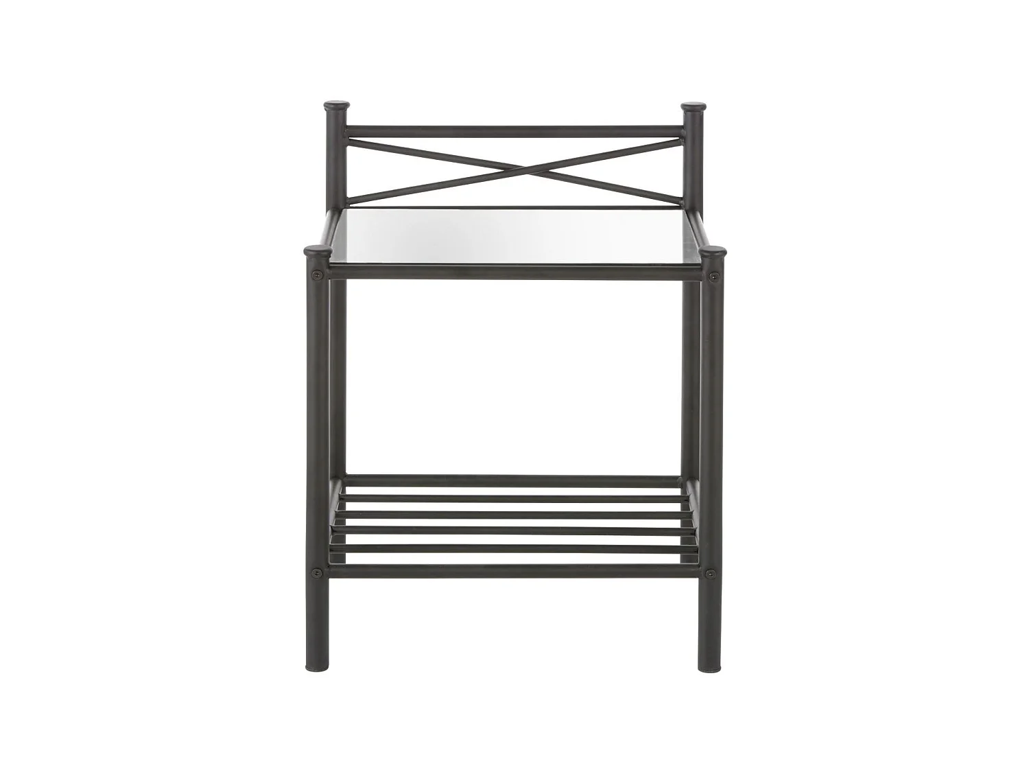 Suporte para plantas em aglomerado de nogueira e estrutura metálica