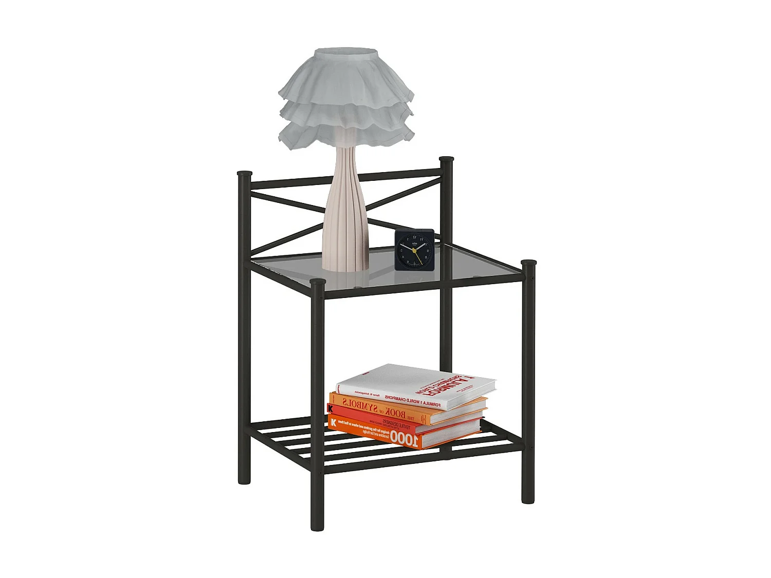 Suporte para plantas em aglomerado de nogueira e estrutura metálica