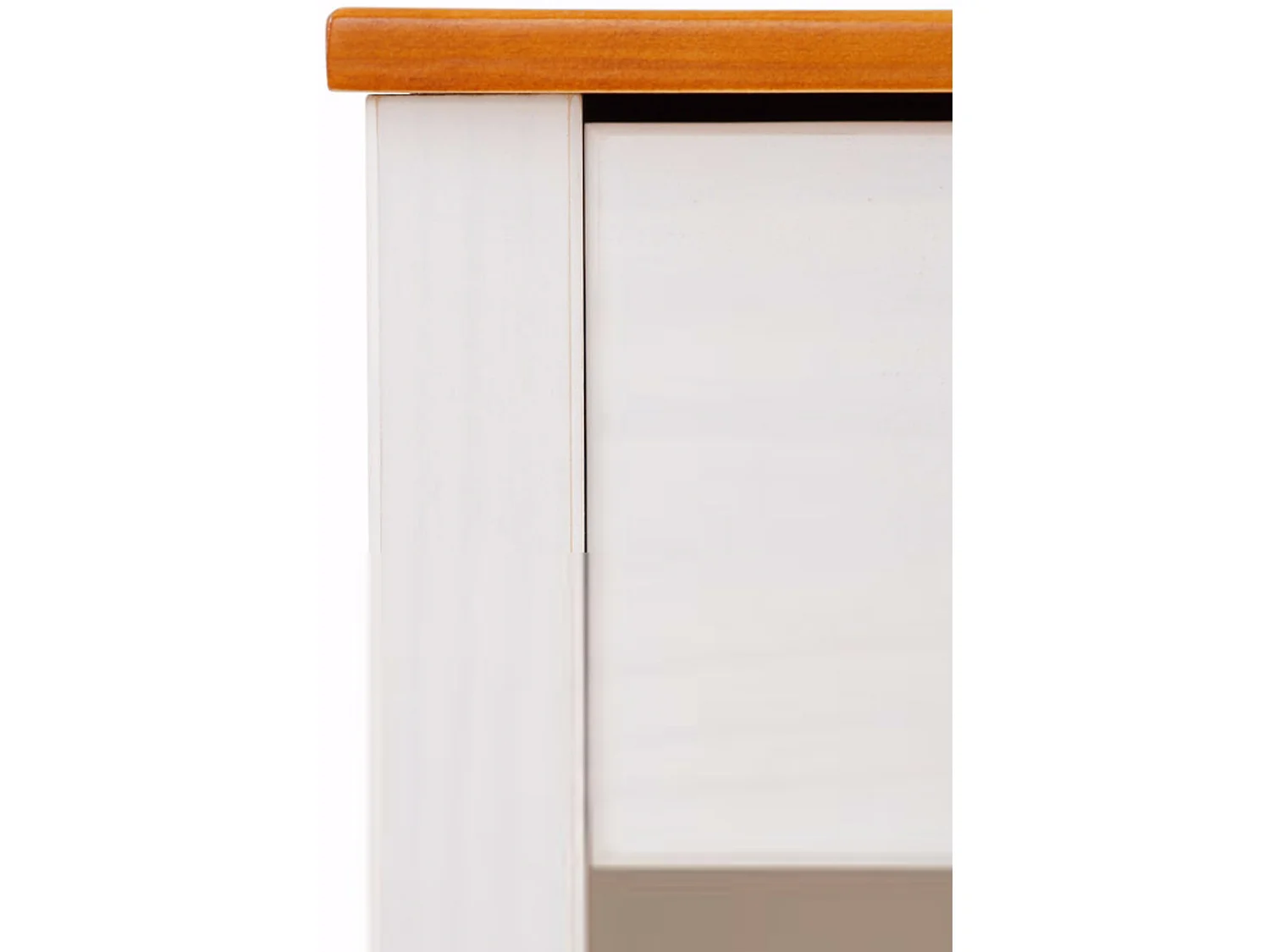 Paula | Table de nuit avec 1 tiroir en White / Honey Pine