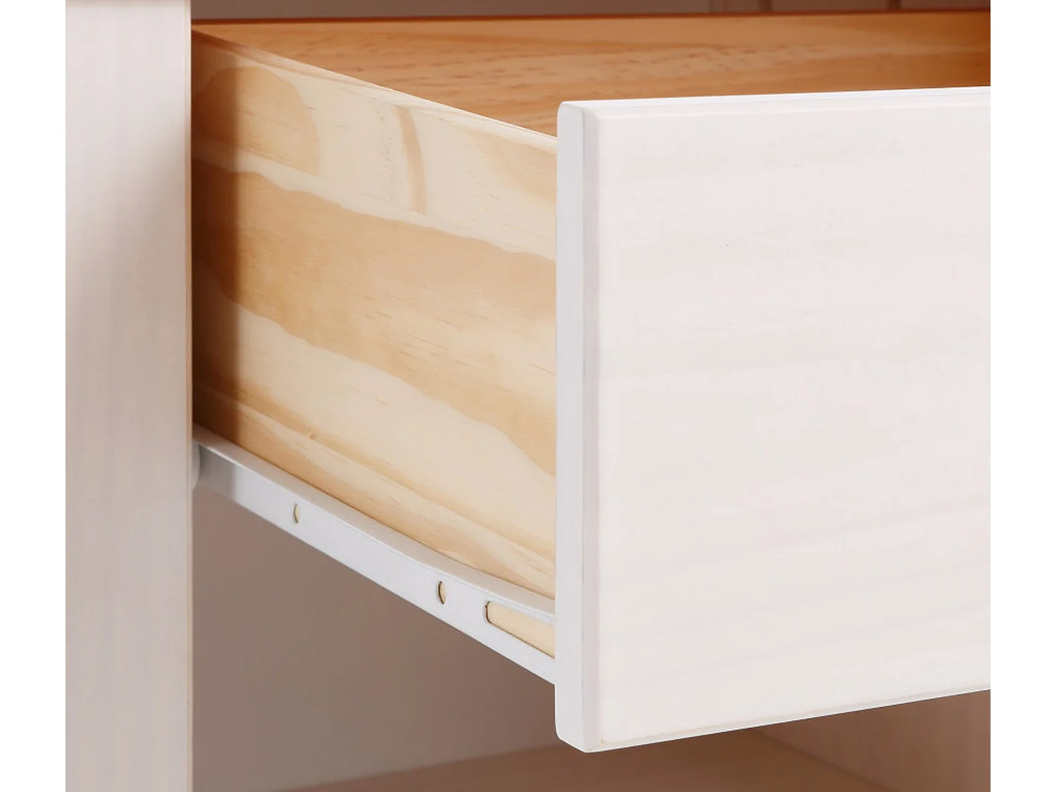 Paula | Table de nuit avec 1 tiroir en White / Honey Pine