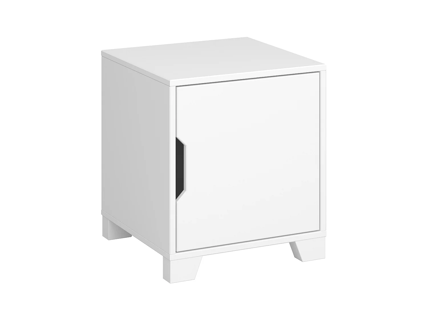 Linus | Table de nuit avec 1 porte en MDF blanc