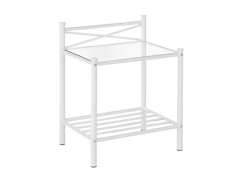 Thora | Table de nuit en métal blanc