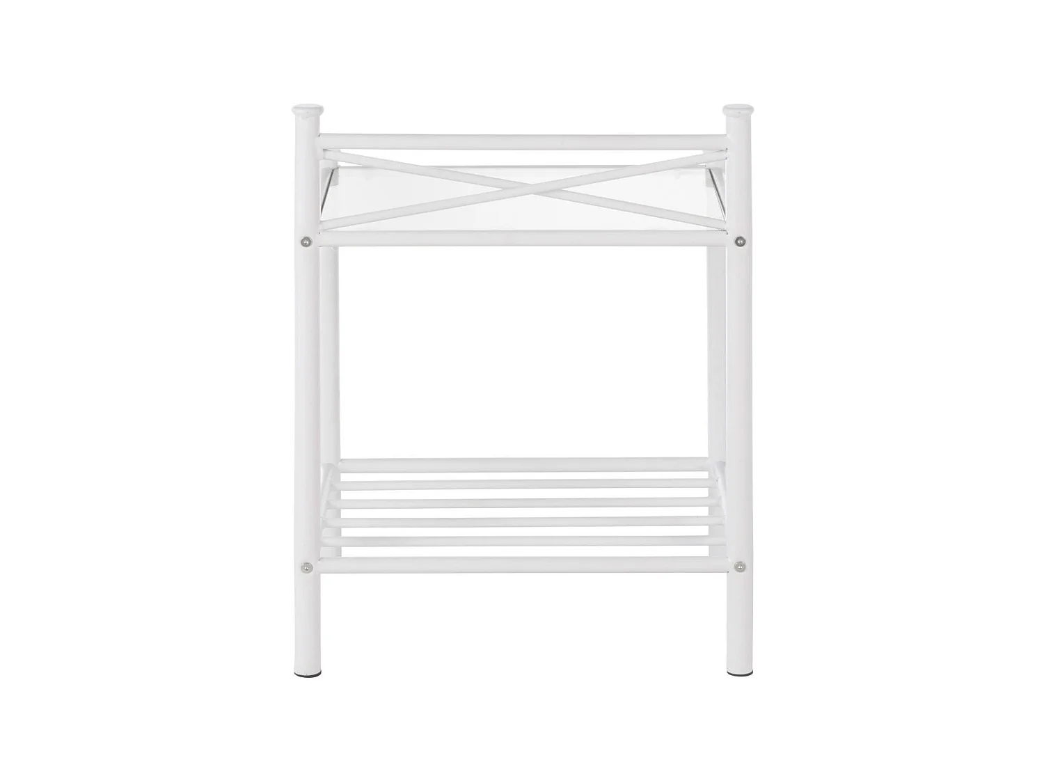 Thora | Table de nuit en métal blanc