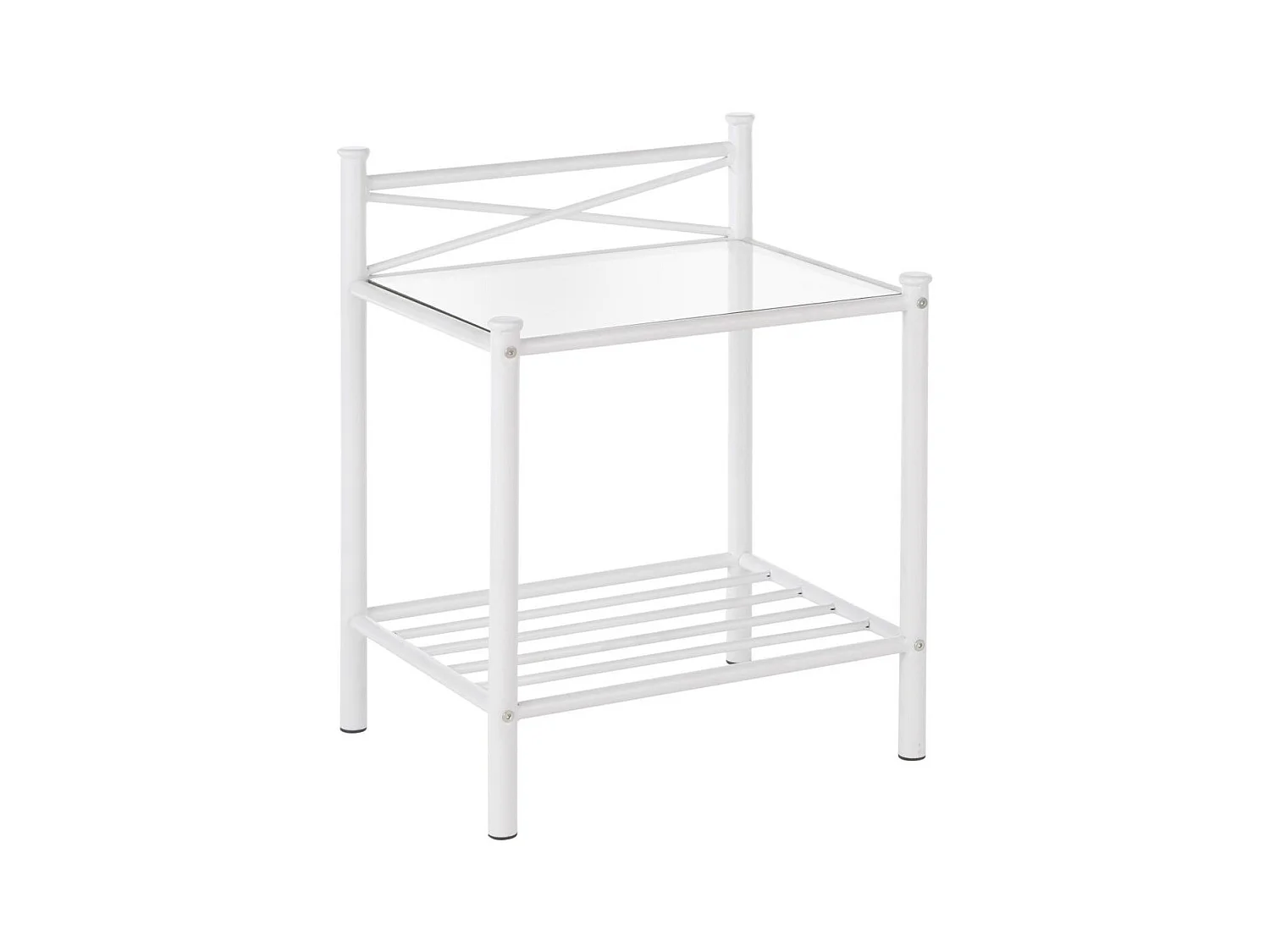 Thora | Comodino in metallo bianco