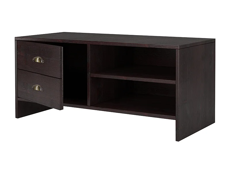 Nachos | Panca con 2 cassetti in pino marrone