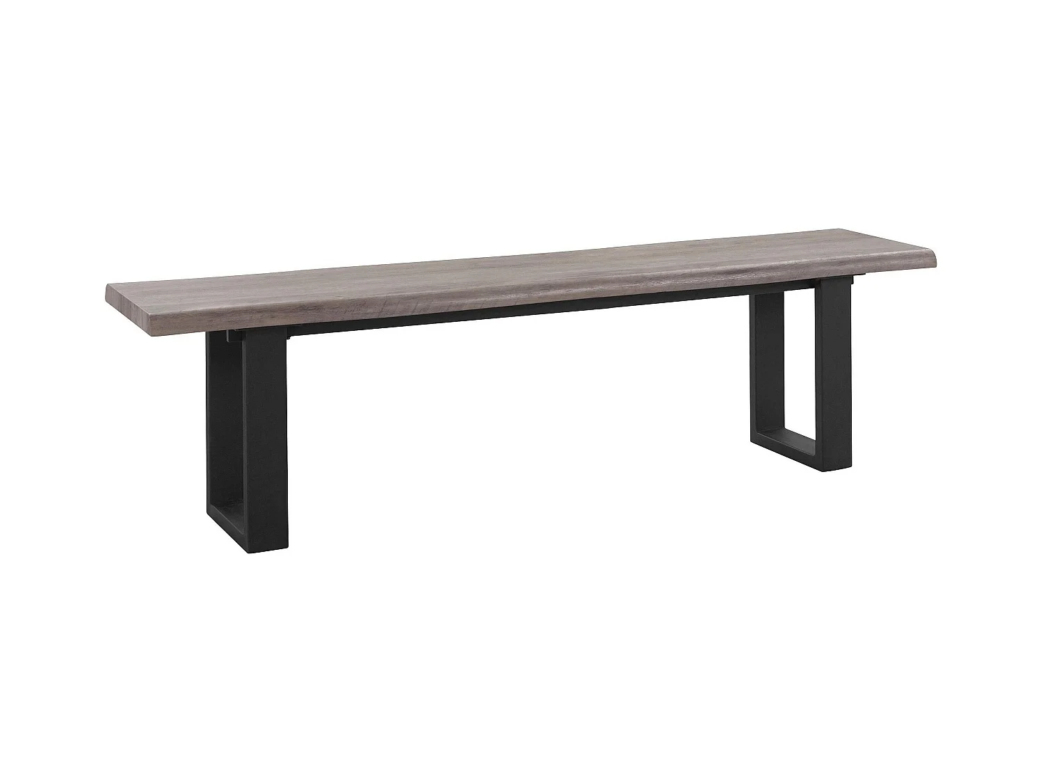Selina | Bank 180 cm in grijs MDF / zwart metaal