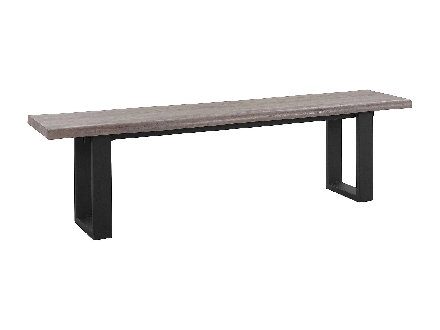 Selina | Panca 180 cm in MDF grigio / metallo nero