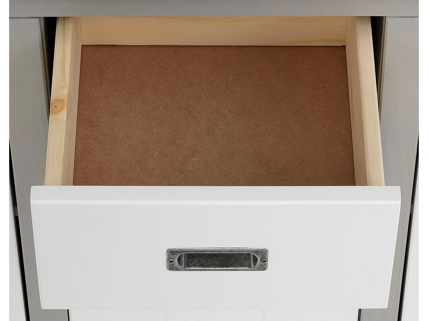 Kampen | Buffet met 3 Deuren, 1 Lade en Open Kamers in Wit/Grijs