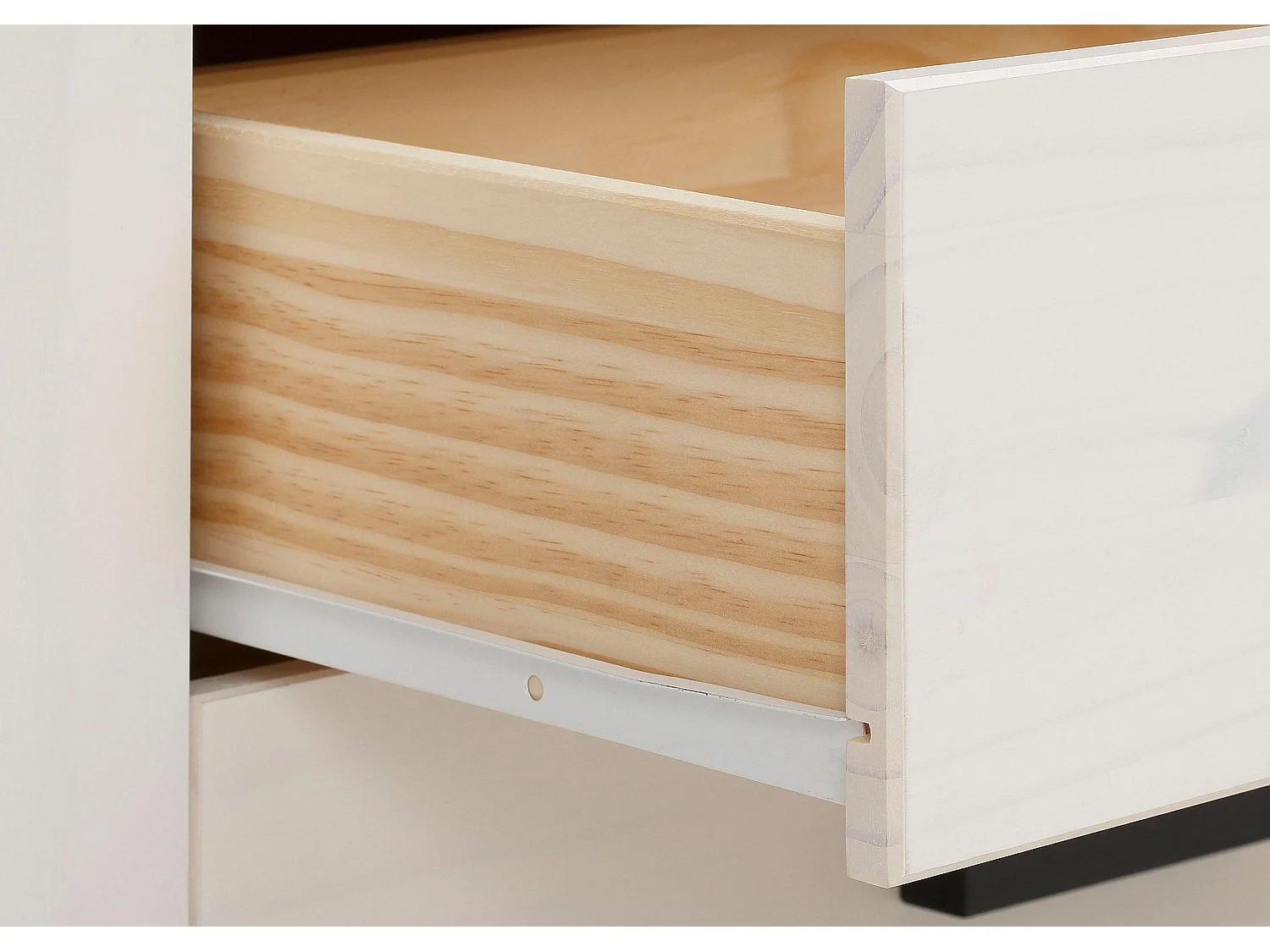 Loki | Vitrina com 1 Porta e 2 Gavetas em Pinho Branco