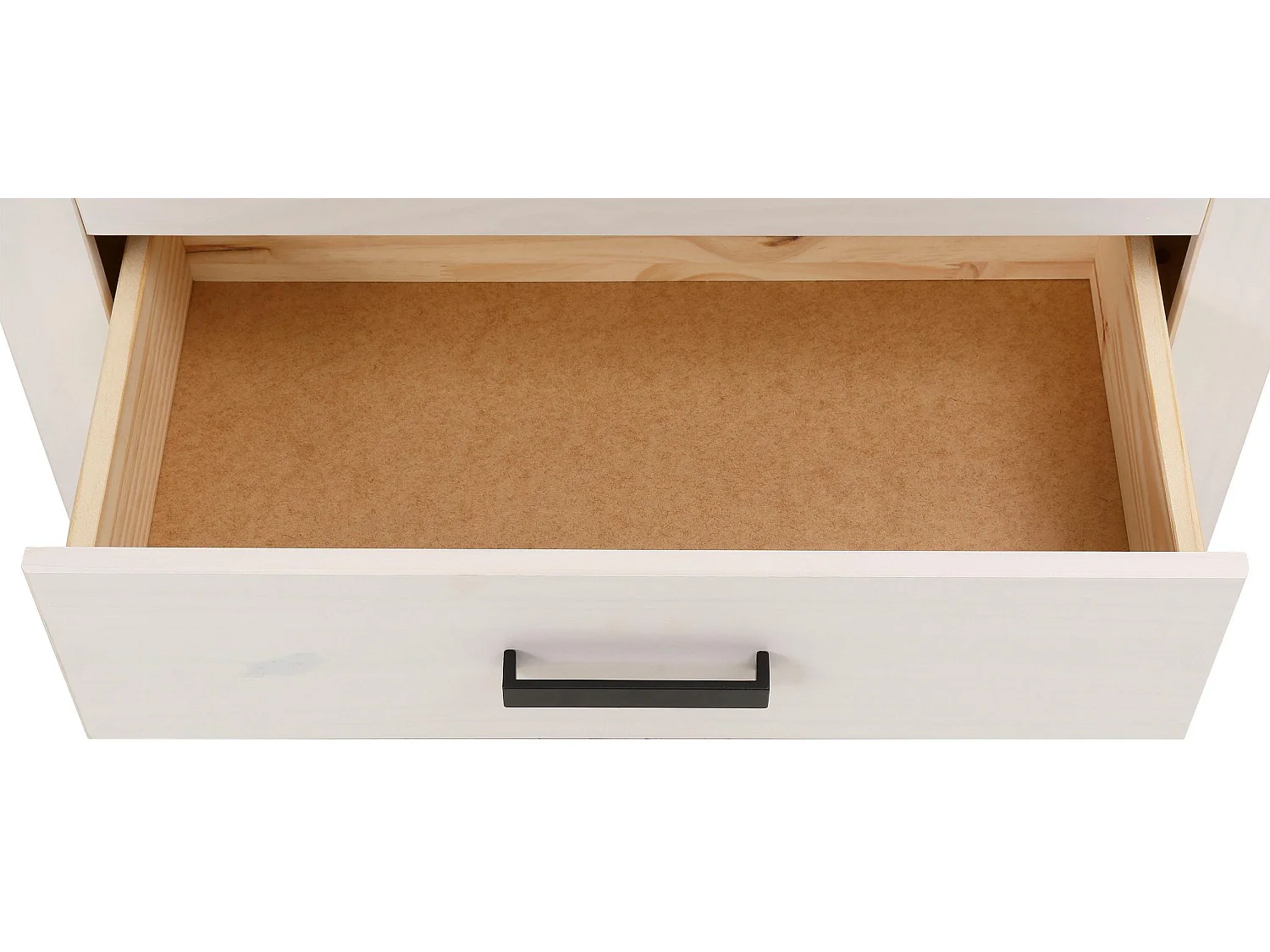 Loki | Vitrina com 1 Porta e 2 Gavetas em Pinho Branco