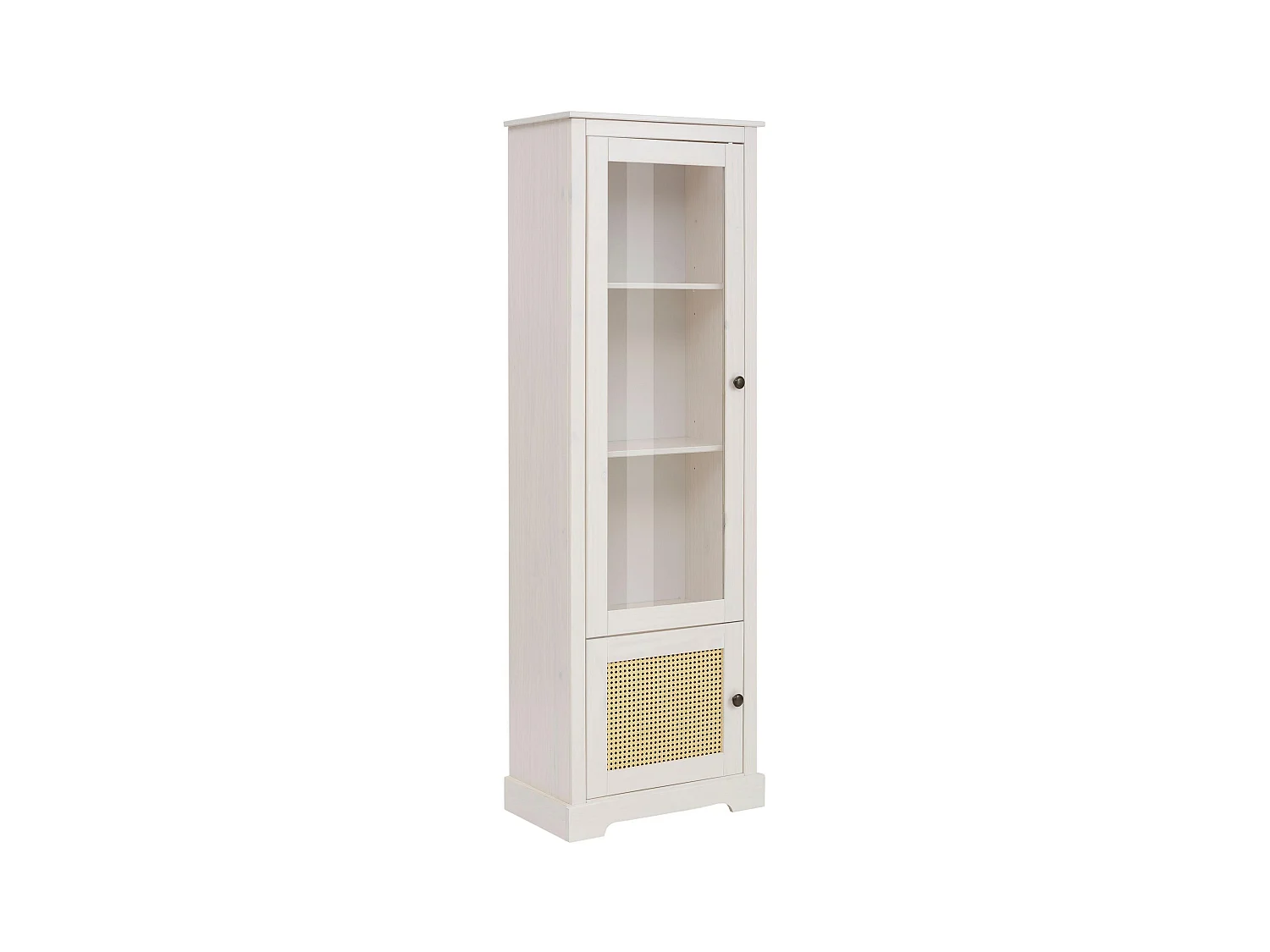 Linda | Showcase met 1 Glasdeur en 1 Deur in White Pine