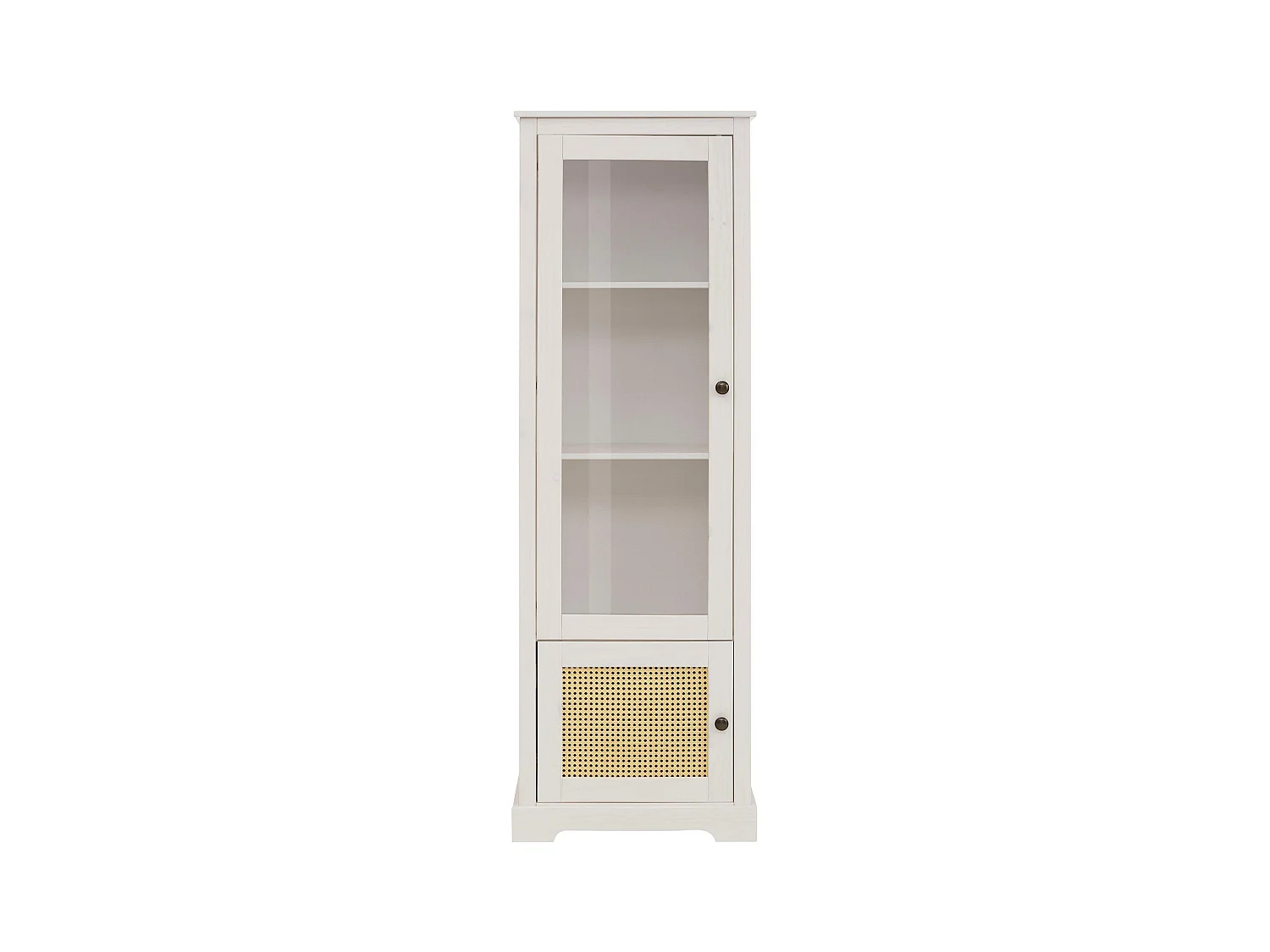 Linda | Vitrine avec 1 Porte de verre et 1 Porte à White Pine