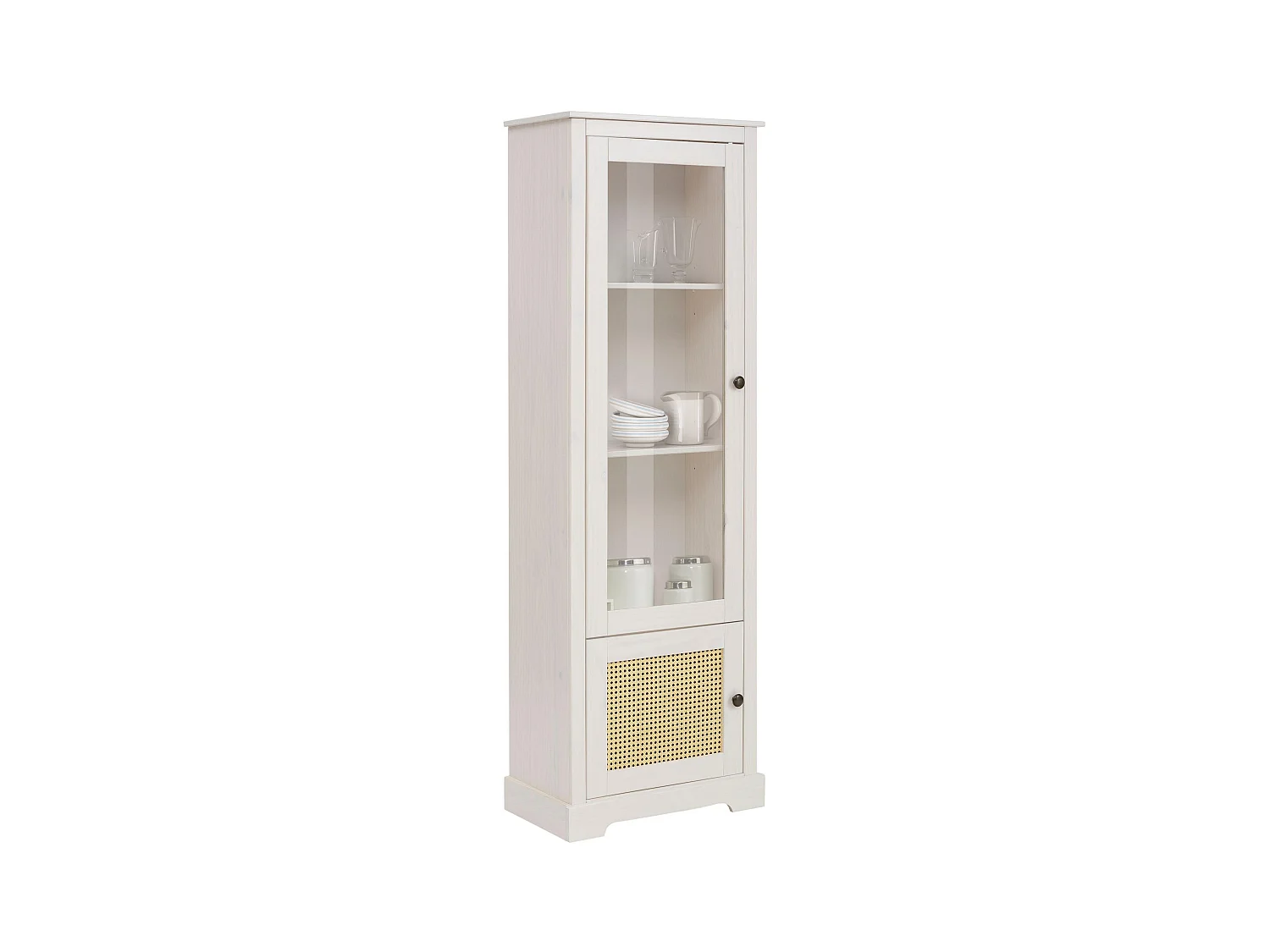 Linda | Vitrine avec 1 Porte de verre et 1 Porte à White Pine