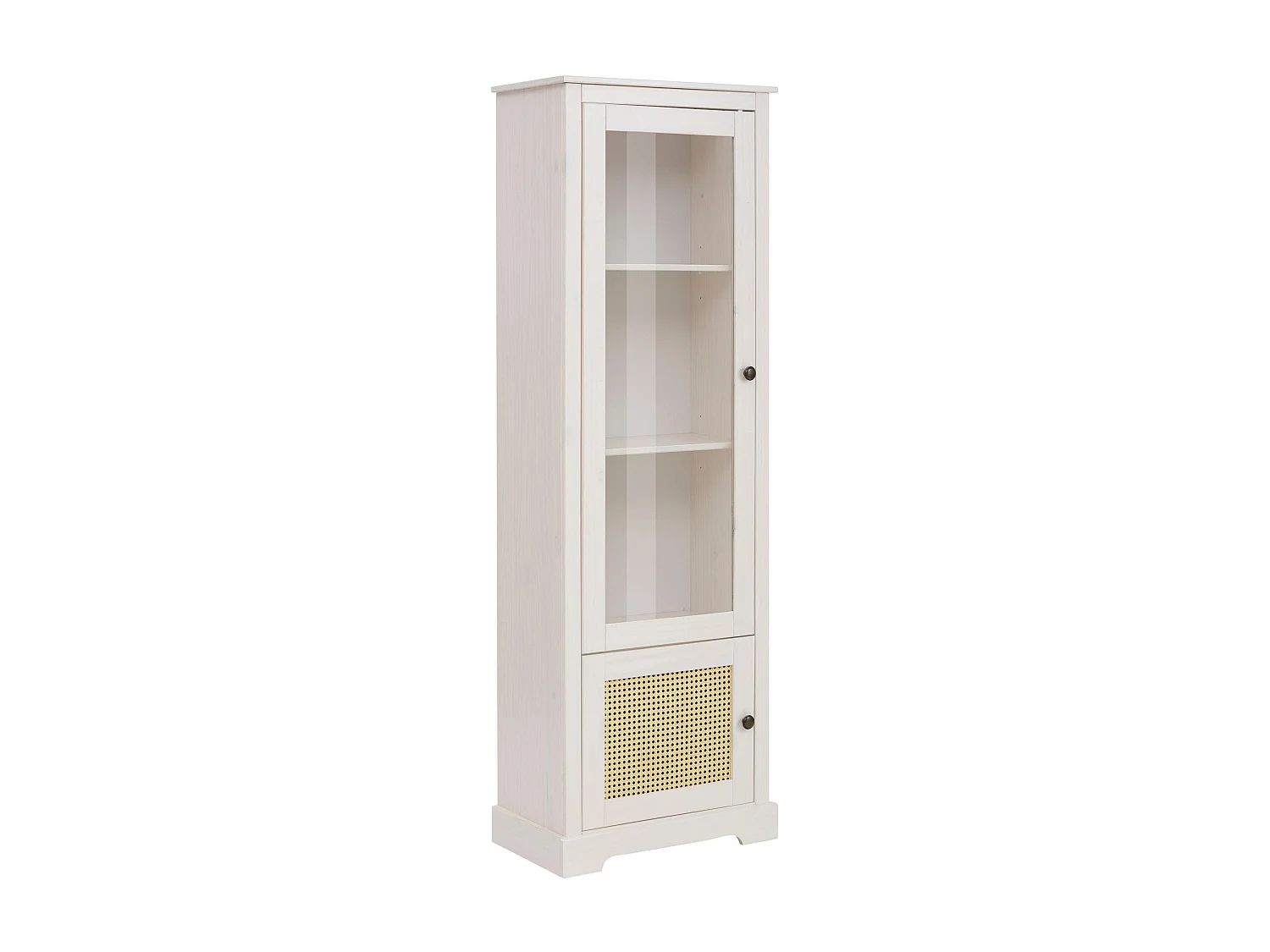 Linda | Showcase met 1 Glasdeur en 1 Deur in White Pine
