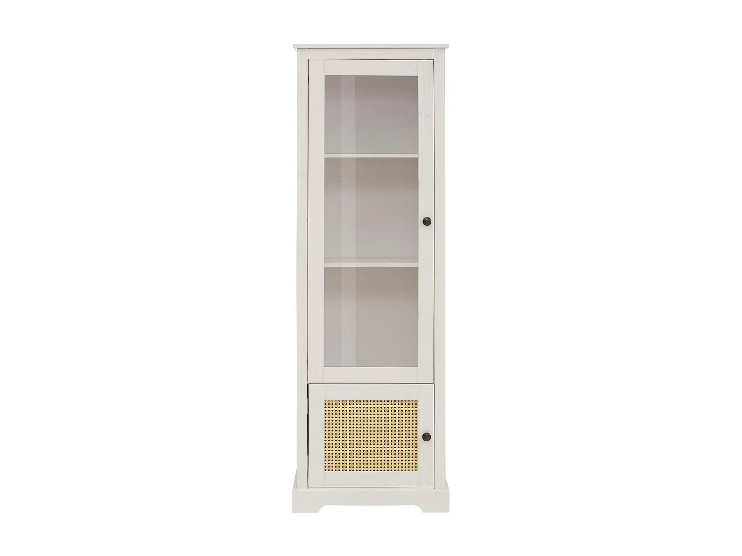 Linda | Showcase met 1 Glasdeur en 1 Deur in White Pine