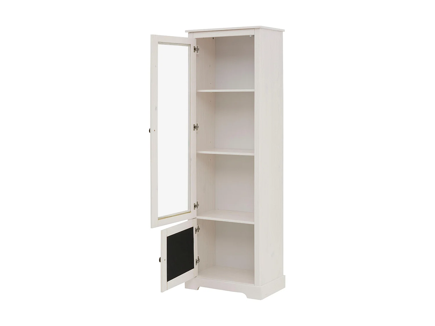 Linda | Showcase met 1 Glasdeur en 1 Deur in White Pine