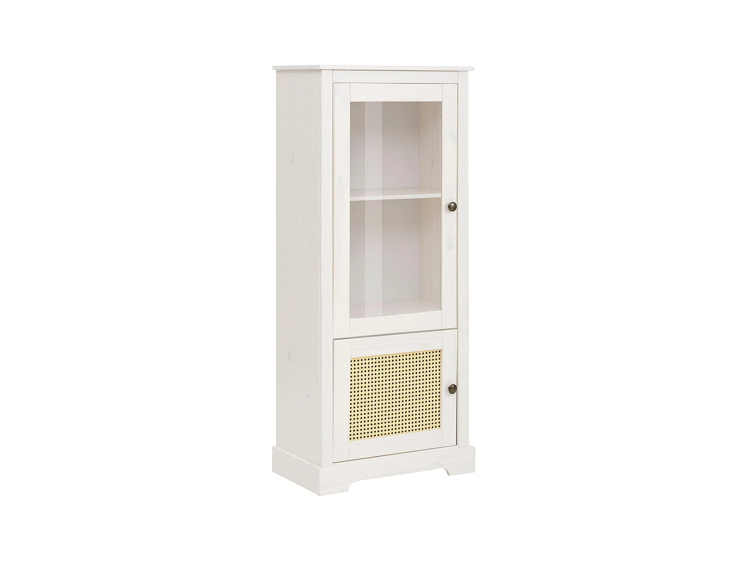 Linda | Vitrine avec 1 Porte de verre et 1 Porte à White Pine