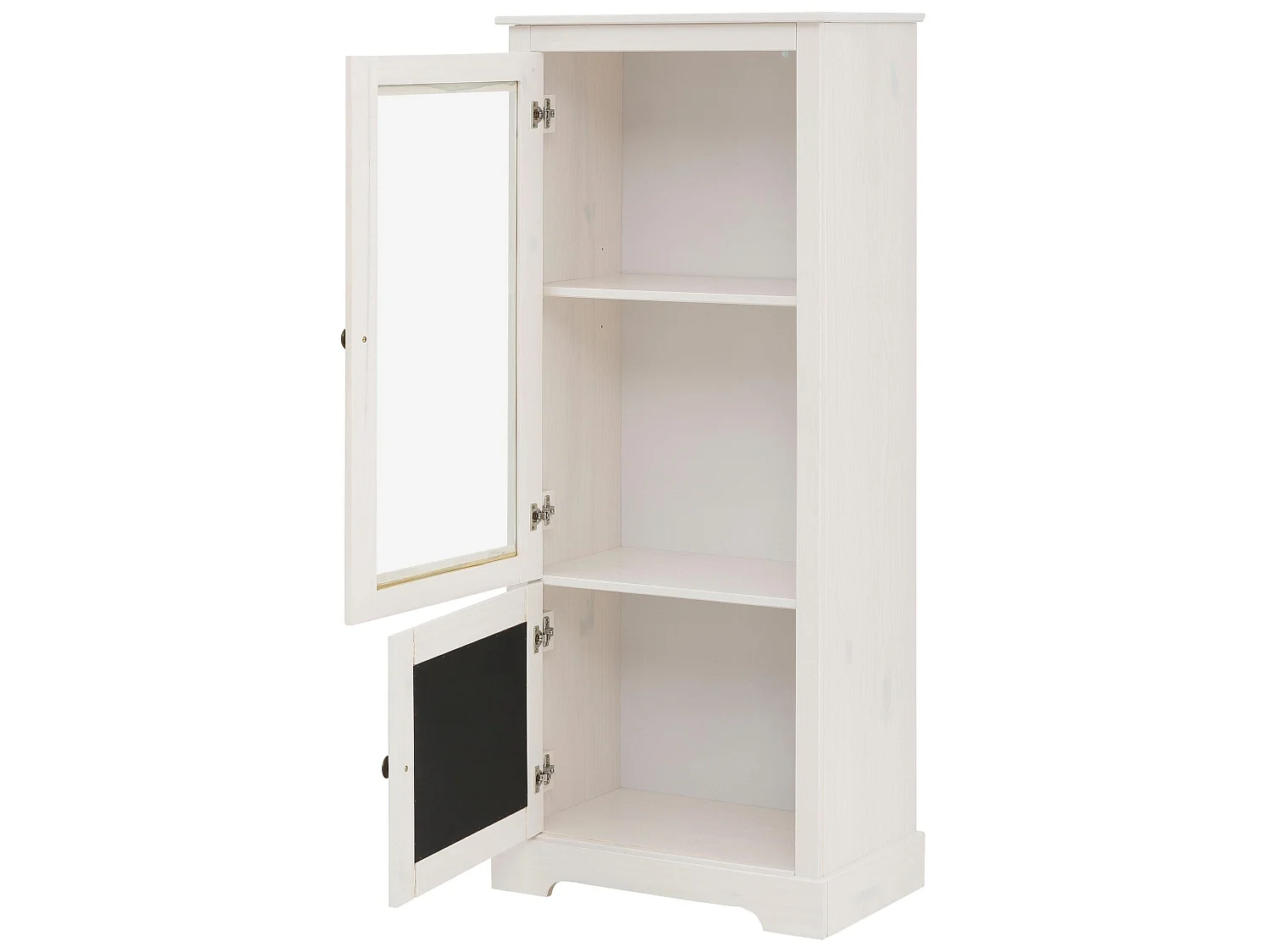 Linda | Showcase met 1 Glasdeur en 1 Deur in White Pine