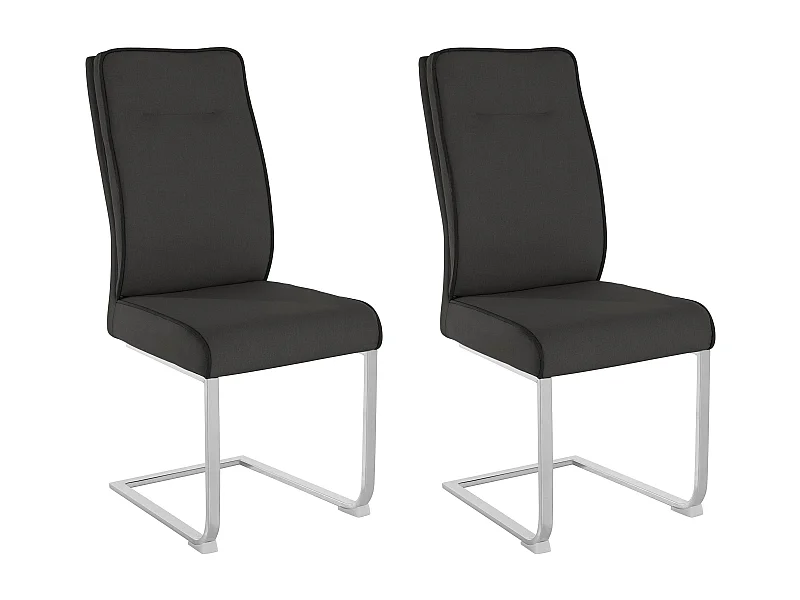 Cora | Fauteuil de salle à manger en anthracite, 2 pièces