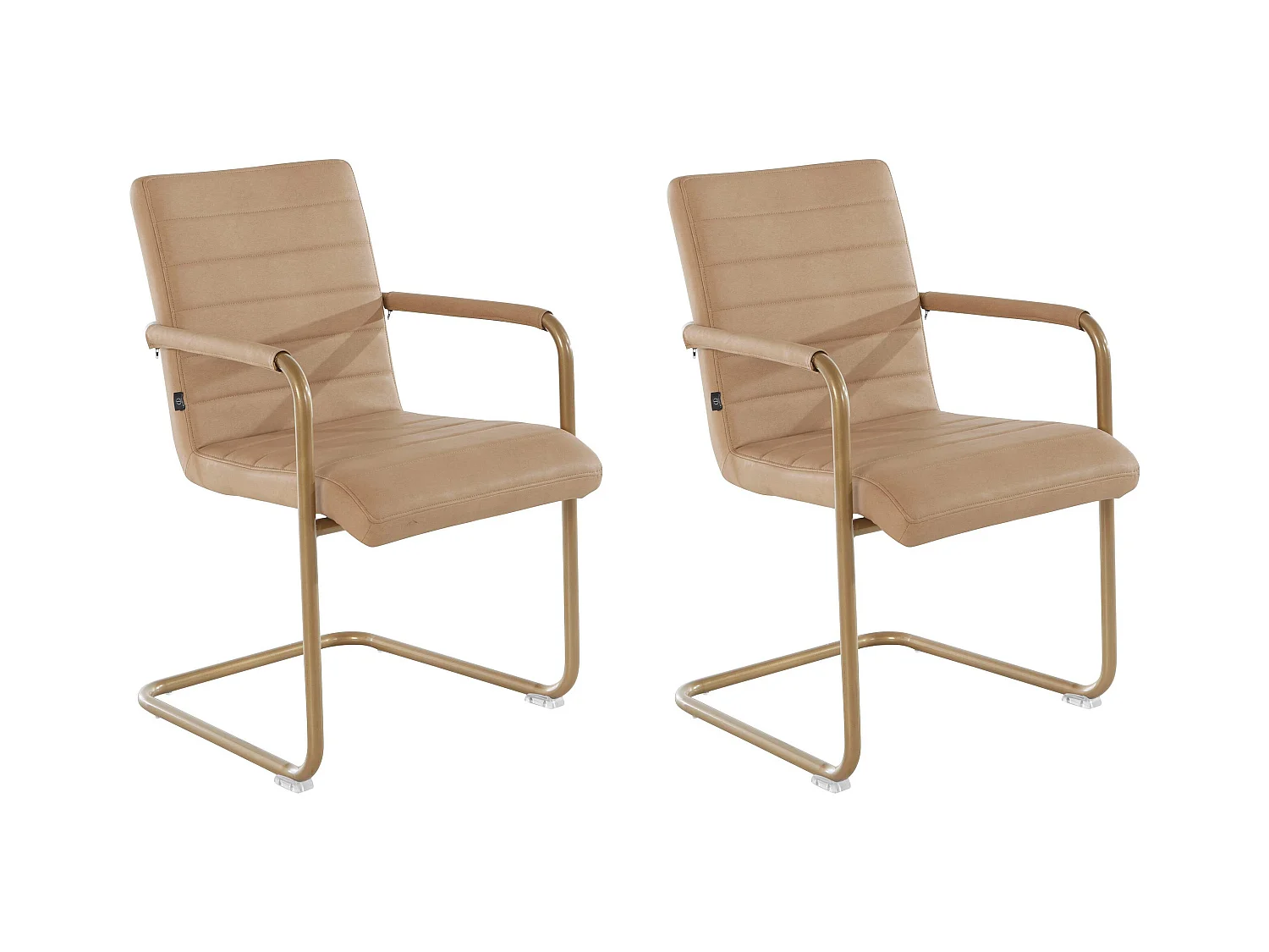 Elise | Fauteuil in crème PU, 2 Pak