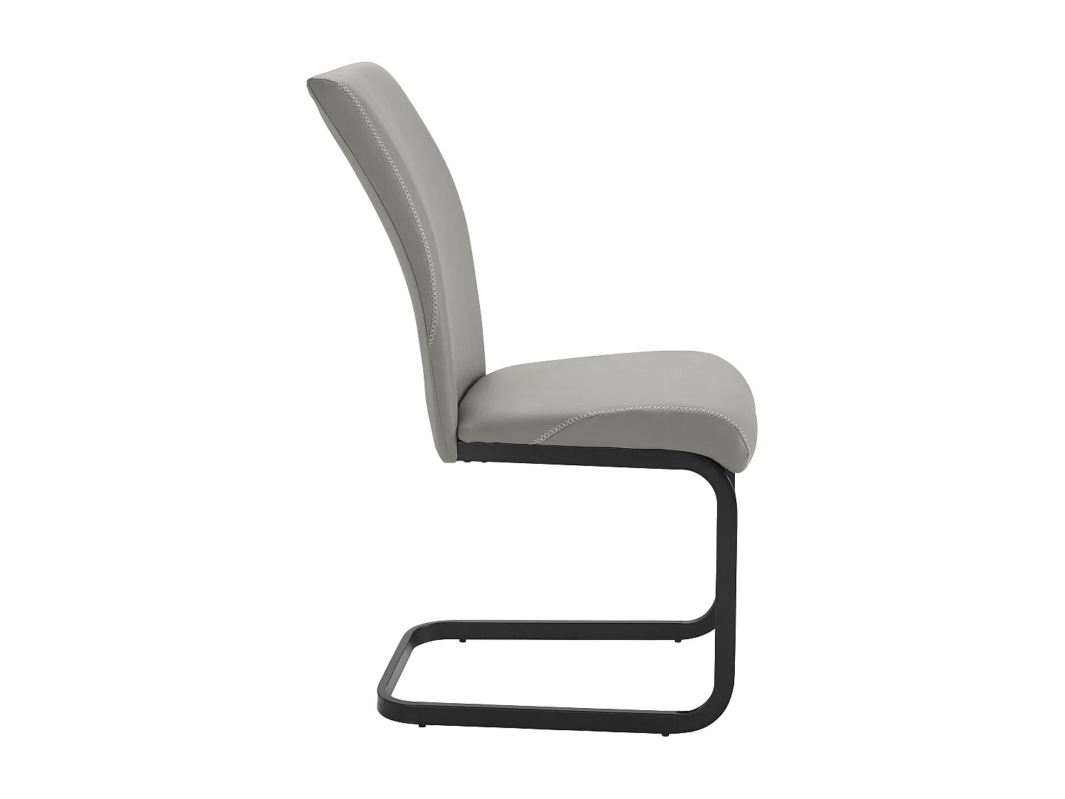 Hermine | Fauteuil de salle à manger en PU gris, 4 pièces