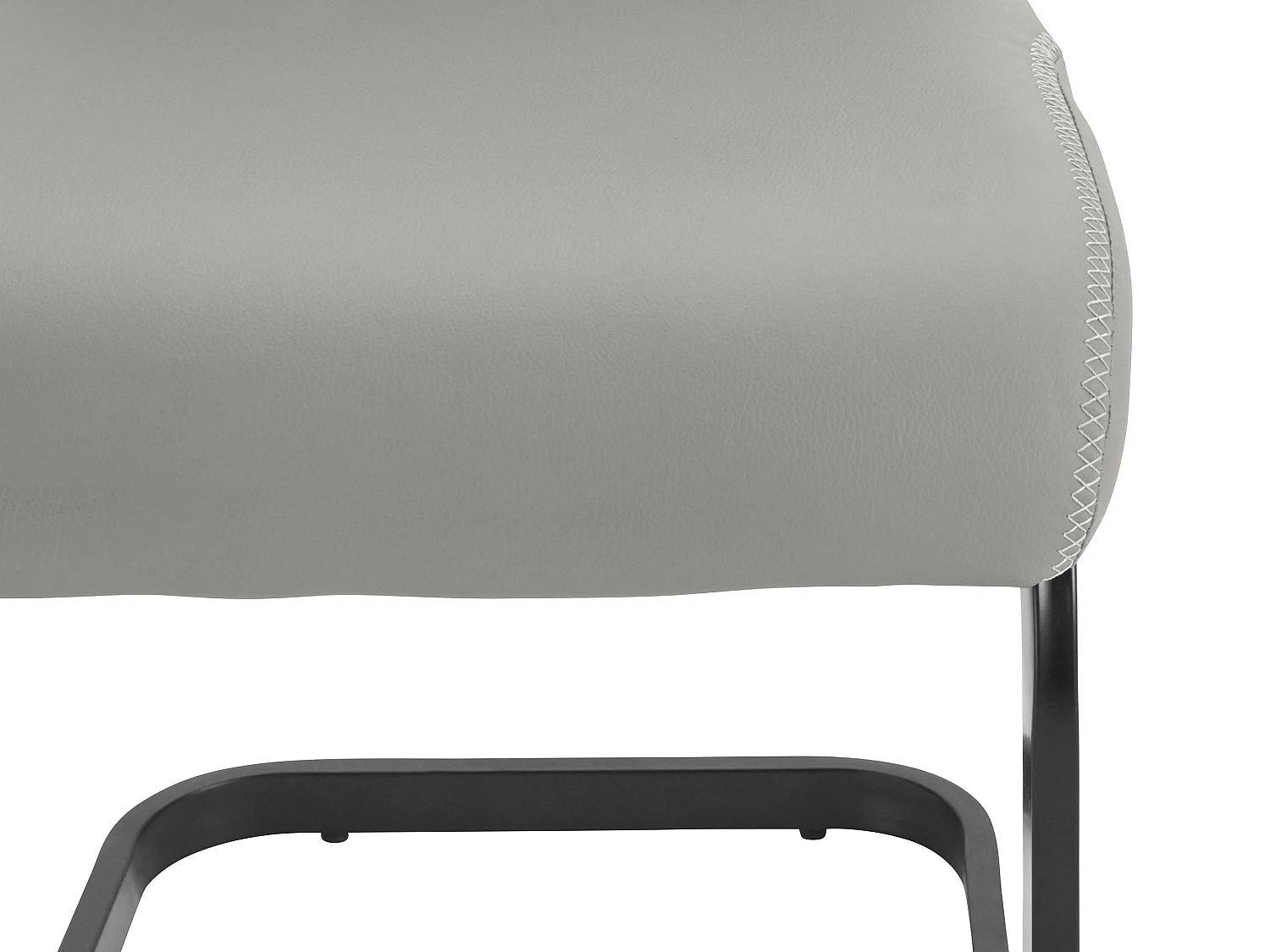 Hermine | Fauteuil de salle à manger en PU gris, 4 pièces