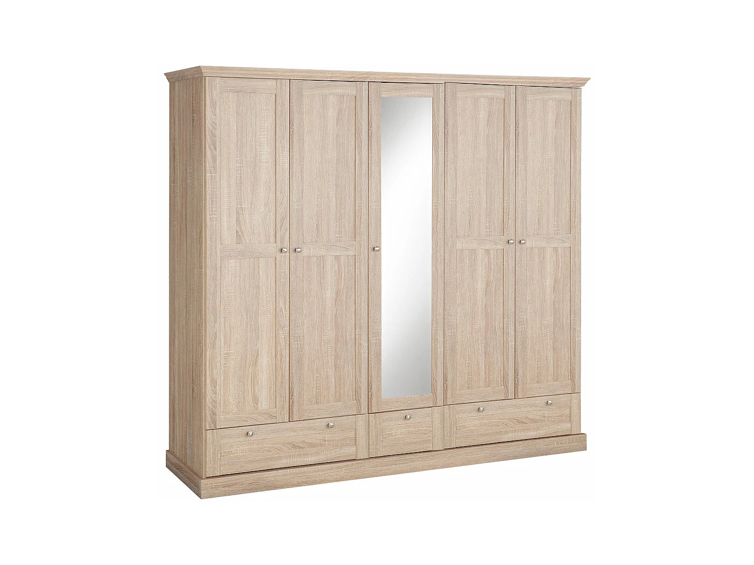 Binz | Armoire à 5 portes et 3 tiroirs en chêne