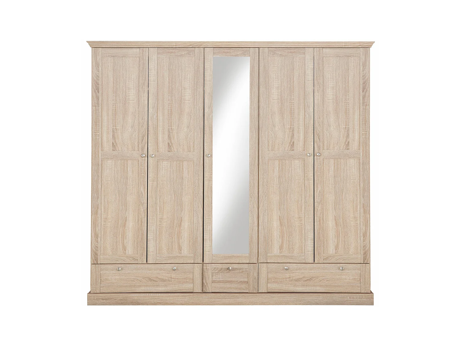 Binz | Armoire à 5 portes et 3 tiroirs en chêne