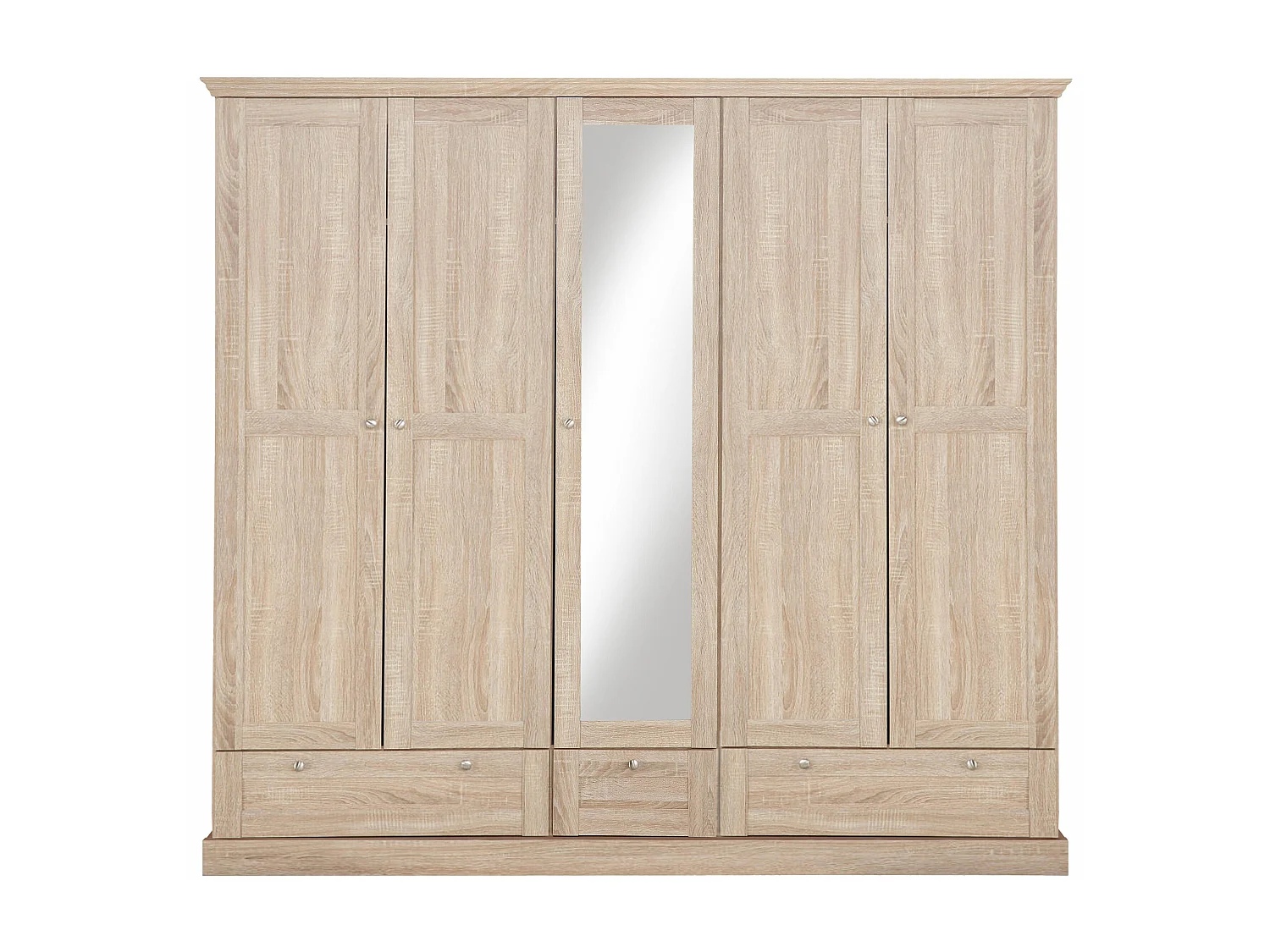 Binz | Garderobekast met 5 deuren en 3 laden in Eik