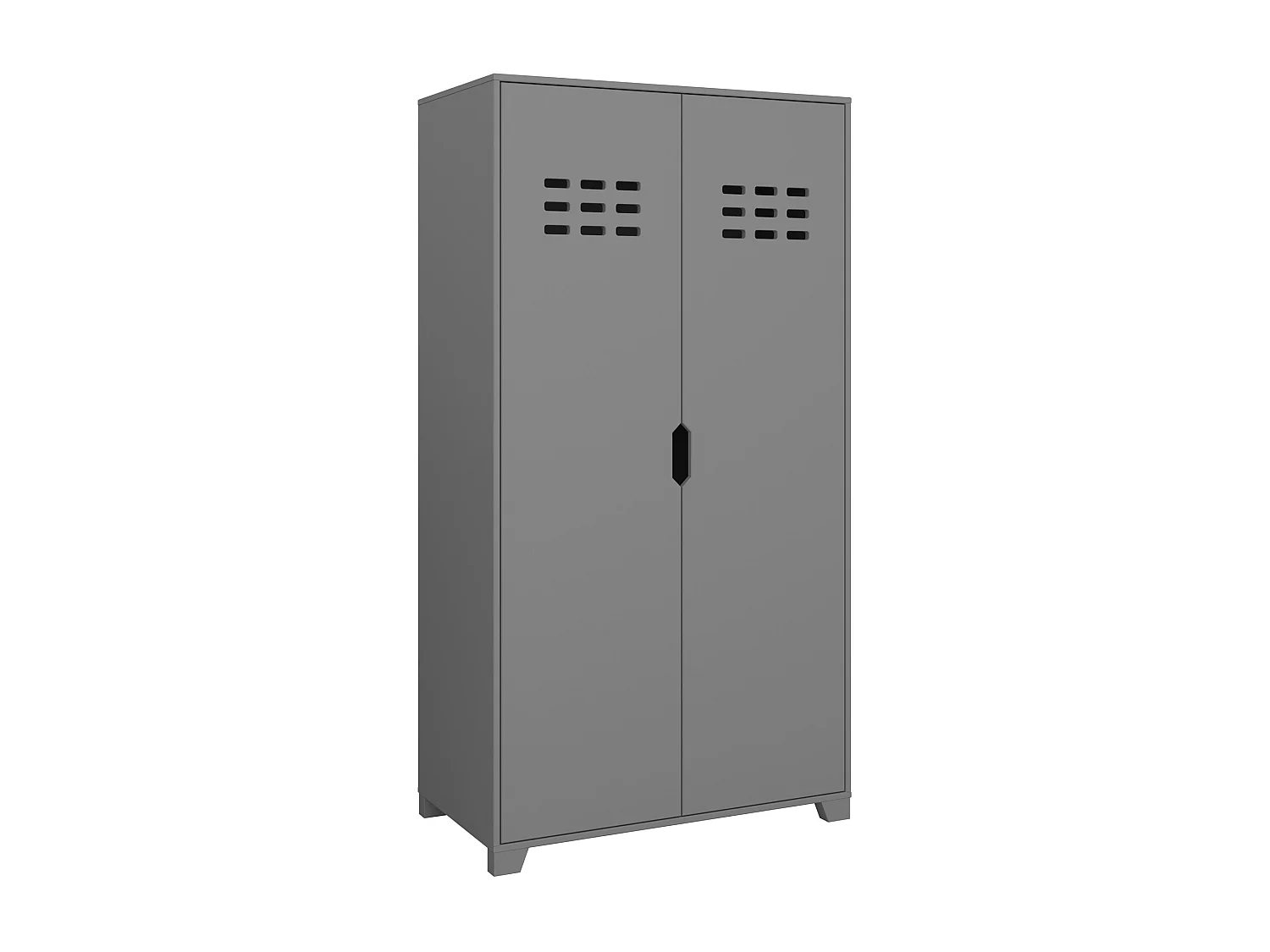 Linus | Garderobekast met 2 deuren in grijs MDF